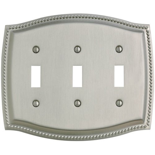 Triple Toggle Rope Switchplate in Satin Nickel