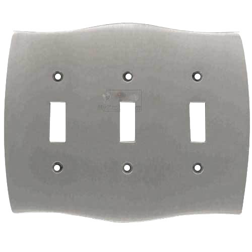 Triple Toggle Colonial Switchplate in Satin Nickel