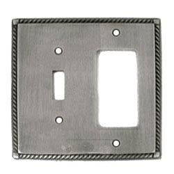 Arlington Combo GFI /Toggle Switchplate in Pewter