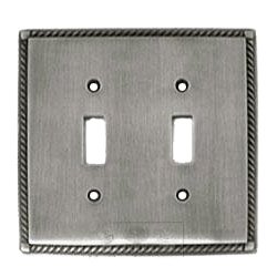Arlington Double Toggle Switchplate in Pewter