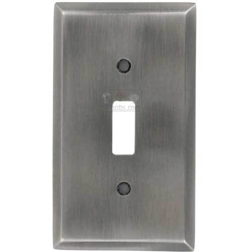 Single Toggle Square Bevel Switchplate in Pewter