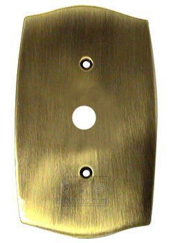 Colonial Cable Jack Switchplate in Antique Brass