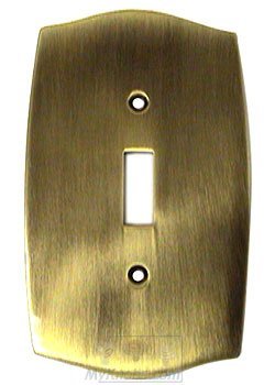 Colonial Single Toggle Switchplate in Antique Brass