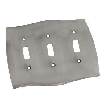 Colonial Triple Toggle Switchplate in Pewter