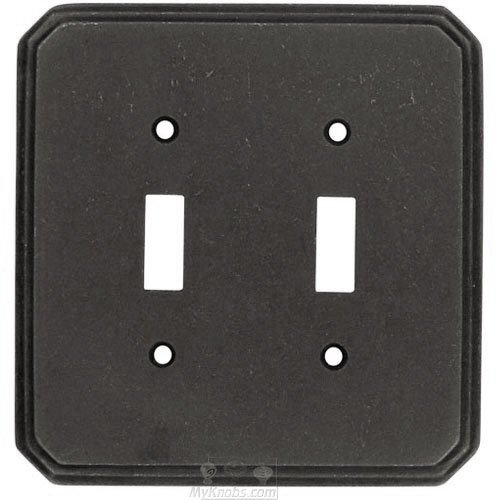 Deco Double Toggle Switchplate in Distressed Oil Rubbed Bronze