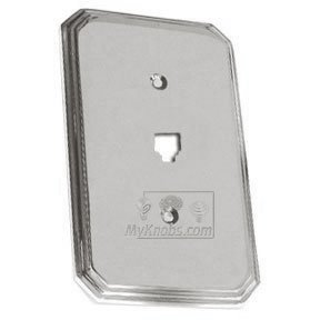 Deco Phone Jack Switchplate 2 3/8" Center in Polished Chrome