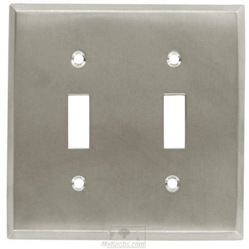 Square Bevel Double Toggle Switchplate in Satin Nickel
