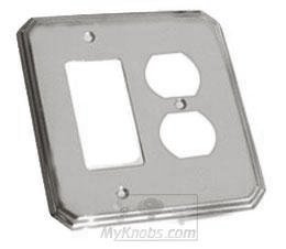 Deco Combo GFI /Duplex Outlet Switchplate in Polished Chrome