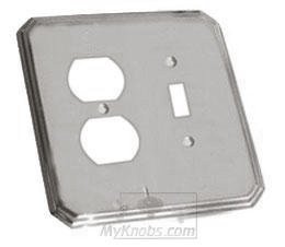 Deco Combo Toggle/Duplex Outlet Switchplate in Polished Chrome