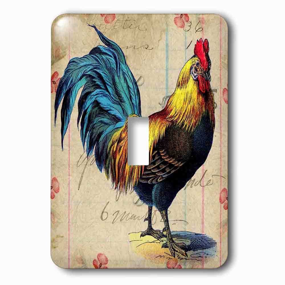 Single Toggle Wallplate With Vintage Rooster Digital Art By Angelandspot
