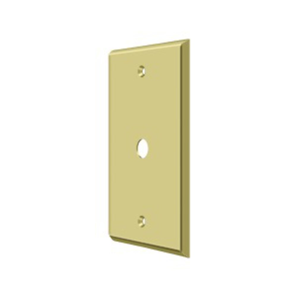 Solid Brass Cable Cover Switchplate in Polished Brass
