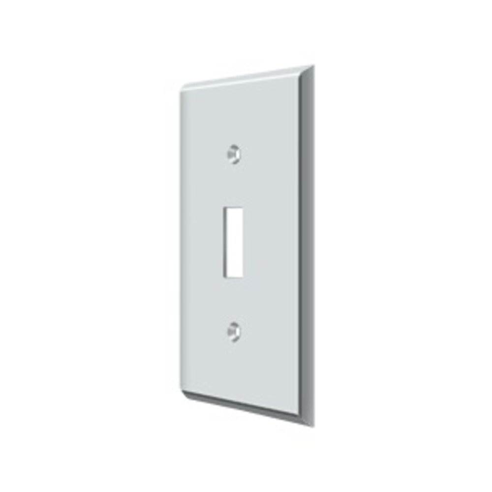 Solid Brass Single Toggle Switchplate in Polished Chrome