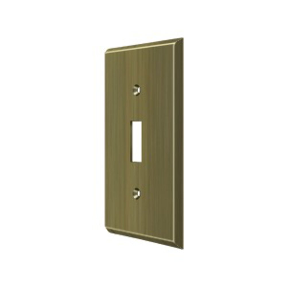 Solid Brass Single Toggle Switchplate in Antique Brass