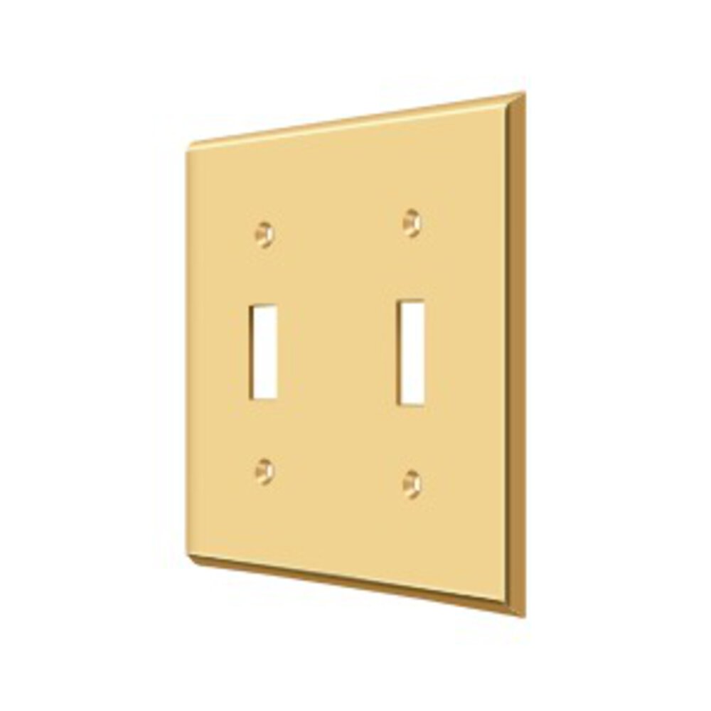 Solid Brass Double Toggle Switchplate in PVD Brass
