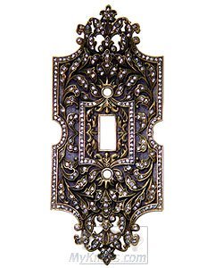 Single Toggle Switchplate Swarovski Crystal in Museum Gold
