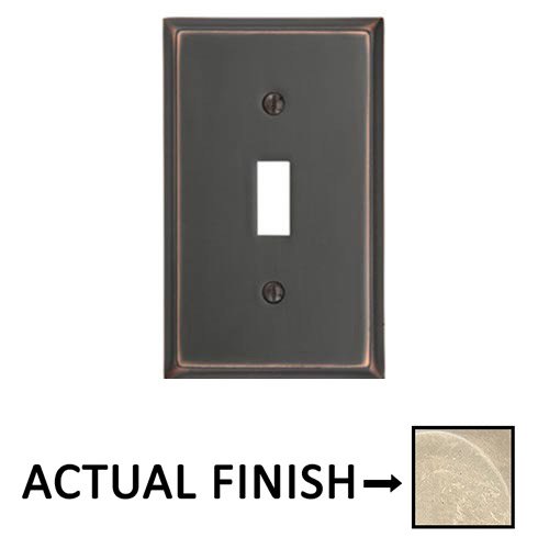 Single Toggle Colonial Wallplate in Tumbled White Bronze