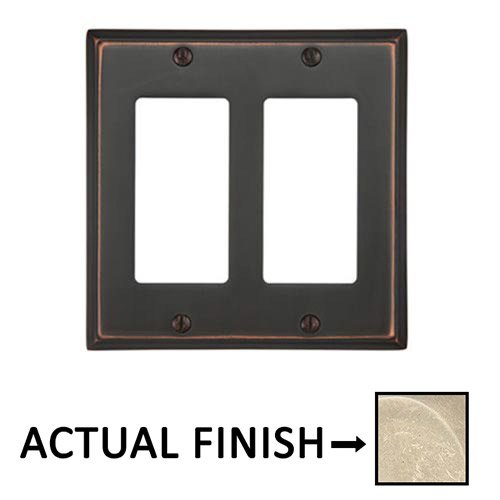 Double Rocker Colonial Wallplate in Tumbled White Bronze