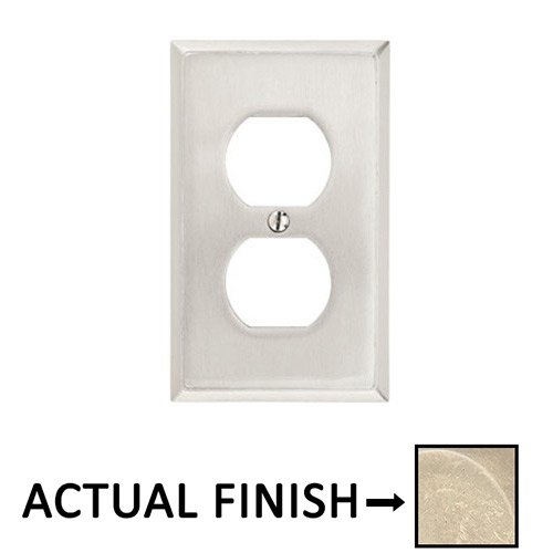 Single Outlet Colonial Wallplate in Tumbled White Bronze