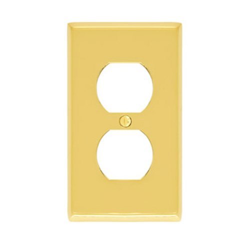 Single Outlet Colonial Wallplate in Unlacquered Brass