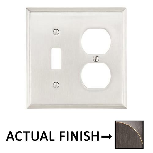 Single Toggle/Single Outlet Colonial Wallplate in Medium Bronze