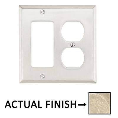 Single Rocker/Single Outlet Colonial Wallplate in Tumbled White Bronze