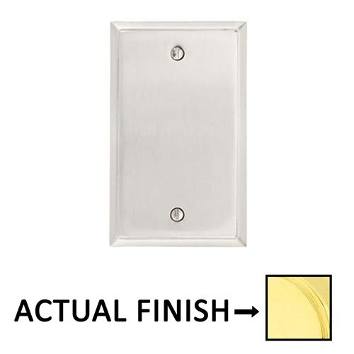 Single Blank Colonial Wallplate in Unlacquered Brass
