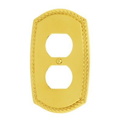 Single Outlet Rope Wallplate in Lifetime Brass