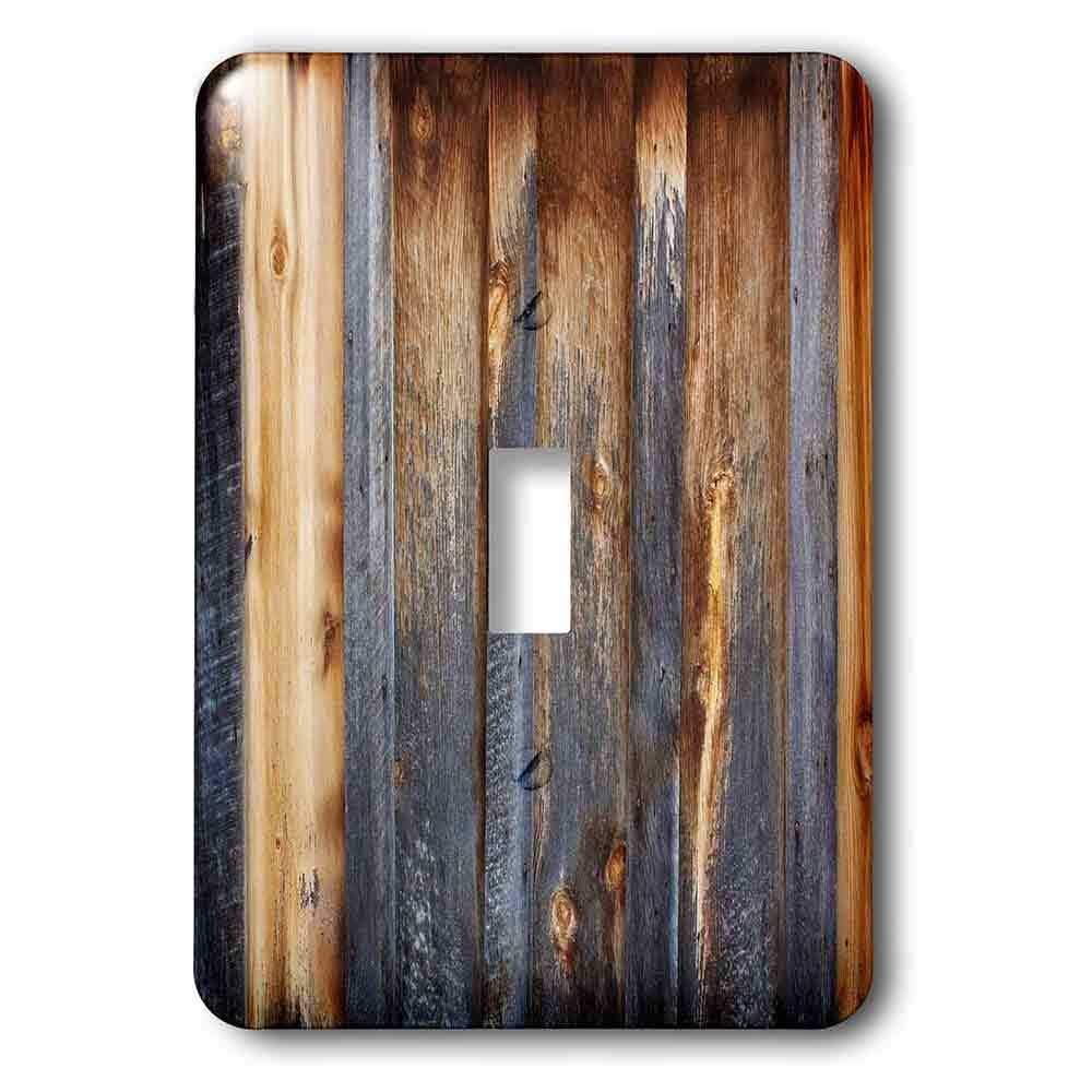 Single Toggle Switchplate With Brown Barn Wood Look