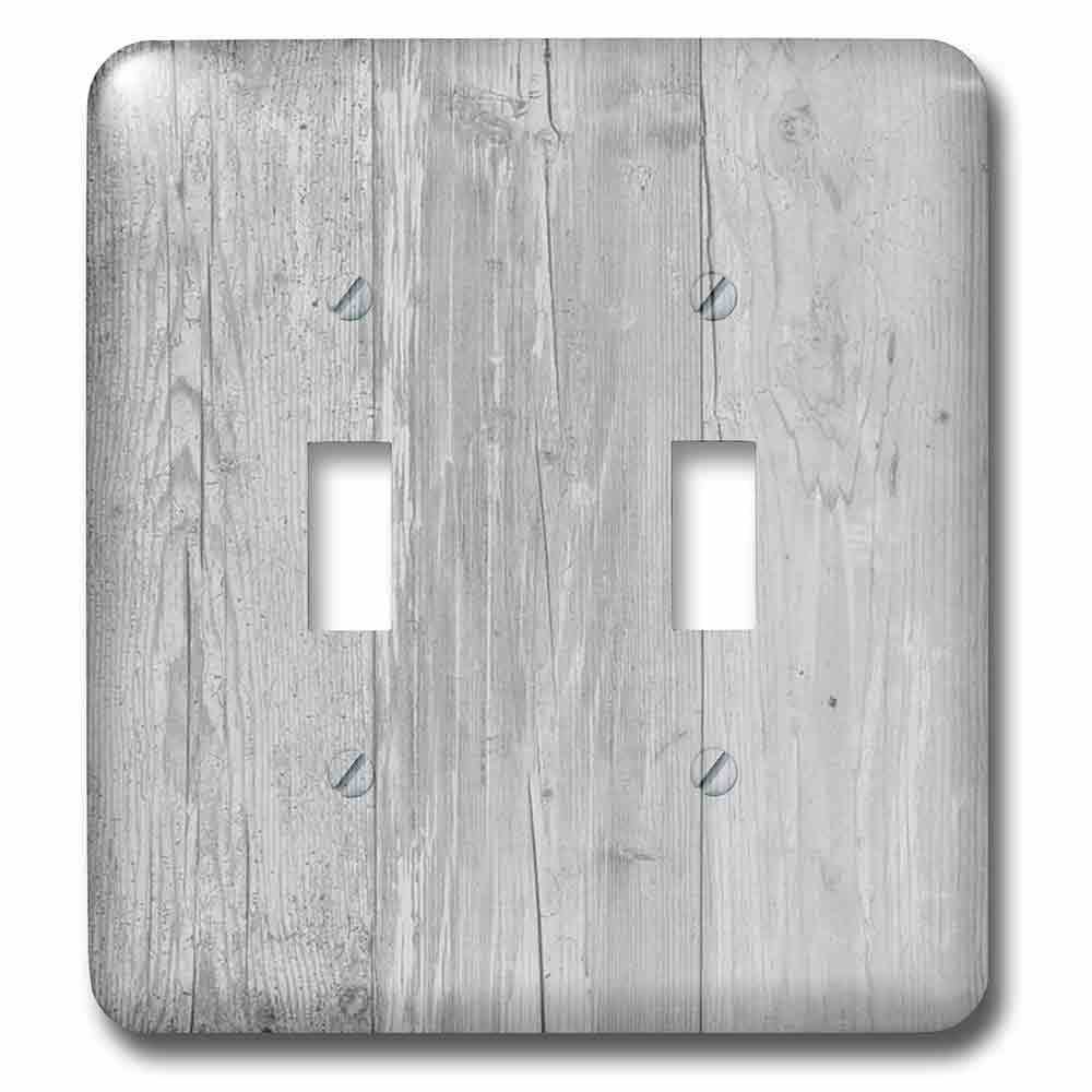 Double Toggle Wall Plate With Print Of Country Gray Barnwood