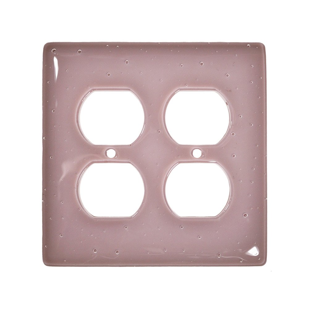 Double Outlet Glass Switchplate in Dusty Lilac