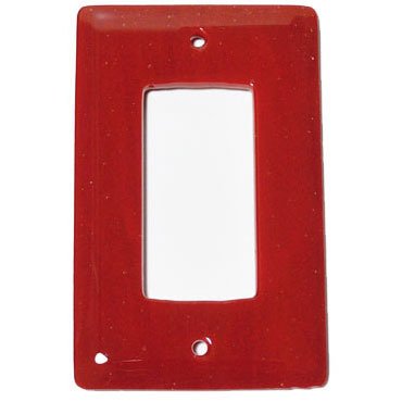 Single Rocker Glass Switchplate in Brick Red