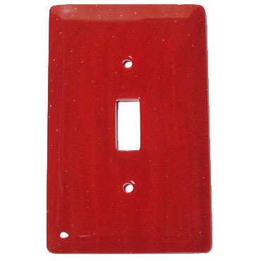 Single Toggle Glass Switchplate in Brick Red