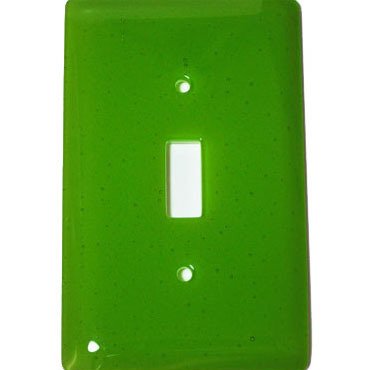 Single Toggle Glass Switchplate in Spring Green