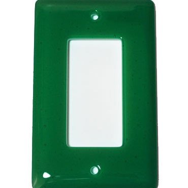 Single Rocker Glass Switchplate in Emerald Green