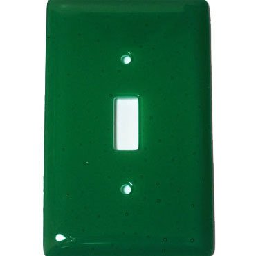 Single Toggle Glass Switchplate in Emerald Green