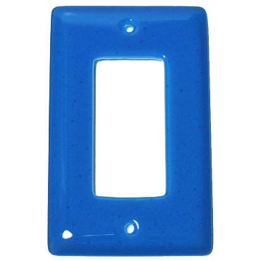 Single Rocker Glass Switchplate in Turquoise Blue