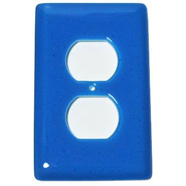 Single Outlet Glass Switchplate in Turquoise Blue