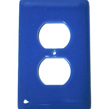 Single Outlet Glass Switchplate in Egyptian Blue