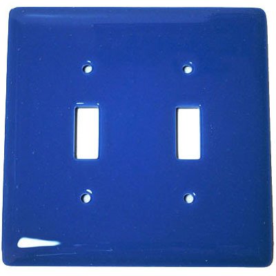 Double Toggle Glass Switchplate in Egyptian Blue