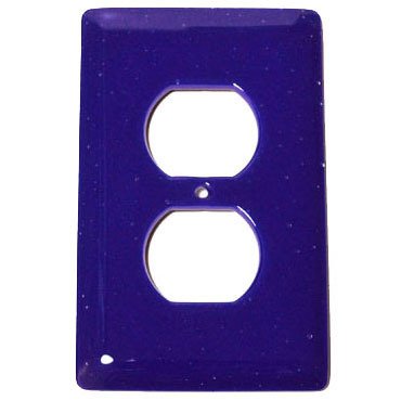 Single Outlet Glass Switchplate in Deep Cobalt Blue