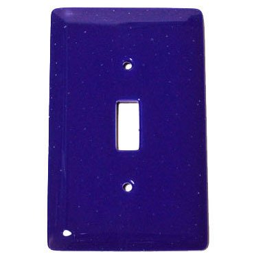 Single Toggle Glass Switchplate in Deep Cobalt Blue