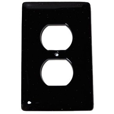 Single Outlet Glass Switchplate in Black