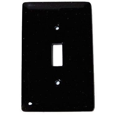 Single Toggle Glass Switchplate in Black