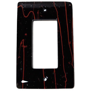 Single Rocker Glass Switchplate in Black & Red