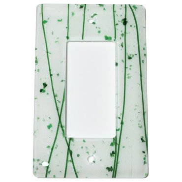 Single Rocker Glass Switchplate in Green & White