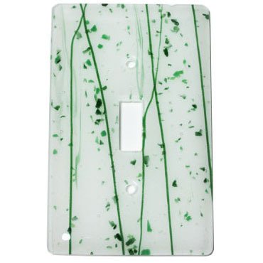 Single Toggle Glass Switchplate in Green & White