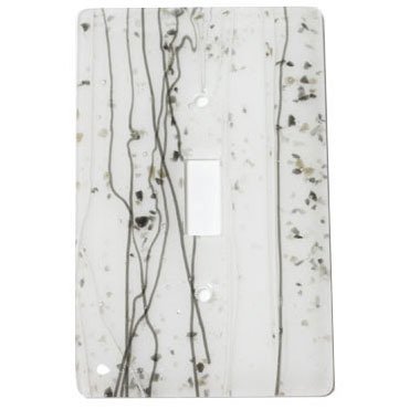 Single Toggle Glass Switchplate in Vanilla & White