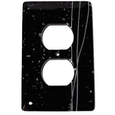 Single Outlet Glass Switchplate in White & Black