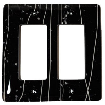 Double Rocker Glass Switchplate in White & Black