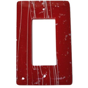 Single Rocker Glass Switchplate in White & Red